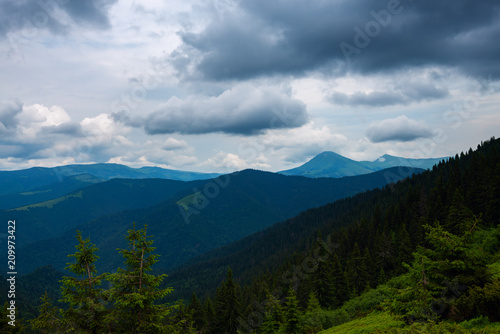 Dramatic mountain landscape before the storm © sanechka