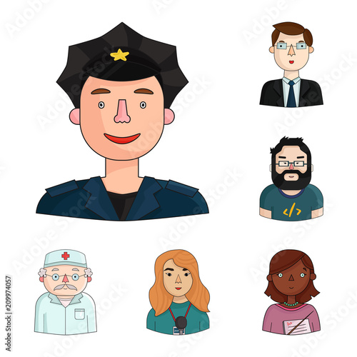 People of different professions cartoon icons in set collection for design. Worker and specialist vector symbol stock web illustration.