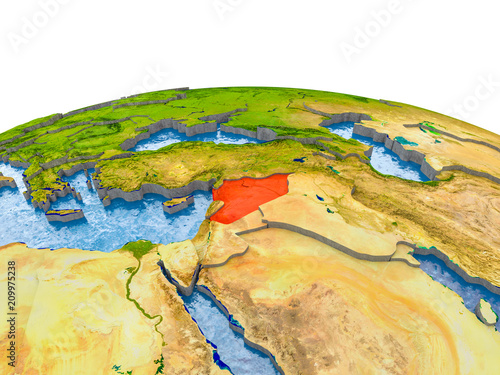 Syria on model of Earth