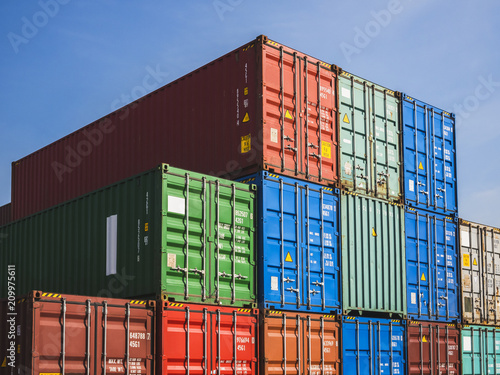 Containers Cargo shipping Logistic freight warehouse Import Export Business