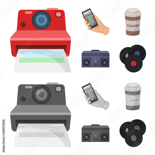 Hipster, fashion, style, subculture .Hipster style set collection icons in cartoon,monochrome style vector symbol stock illustration web.