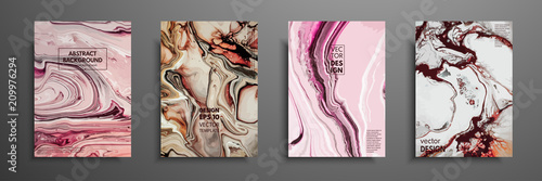 Mixture of acrylic paints. Liquid marble texture. Fluid art. Applicable for design cover, presentation, invitation, flyer, annual report, poster and business card, desing packaging. Modern artwork.