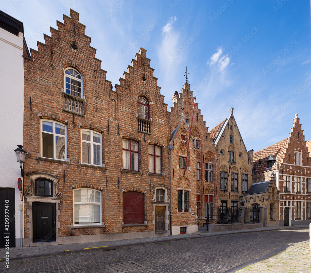 Traditional medieval architecture in the old town of Bruges (Brugge), Belgium Traditional medieval architecture in the old town of Bruges (Brugge), Belgium
