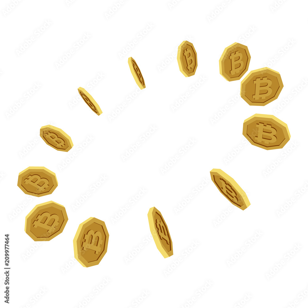Vector illustration. Circle of coins. Vector illustration. Circle of coins.