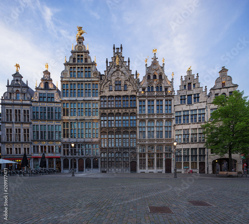 Guildhouses in Grote Markt (Market Square) in the town of Antwerp, Belgium.