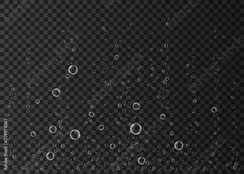 Underwater fizzing air, water or oxygen  bubbles.
