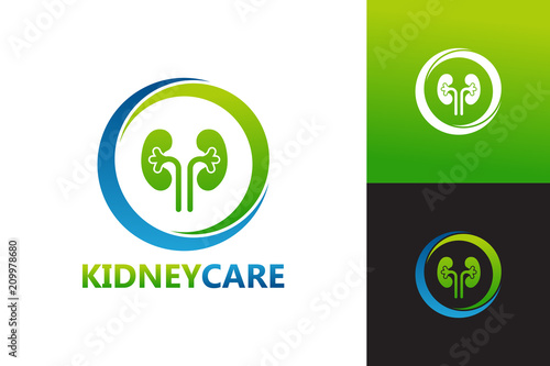 Kidney Care Logo Template Design Vector, Emblem, Design Concept, Creative Symbol, Icon