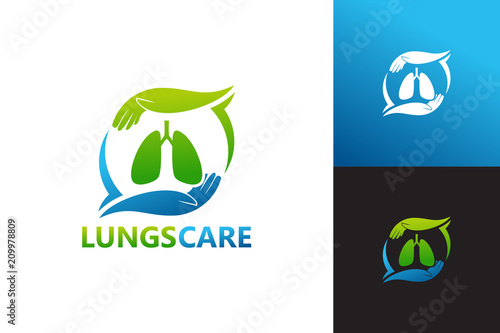 Lungs Care Logo Template Design Vector, Emblem, Design Concept, Creative Symbol, Icon