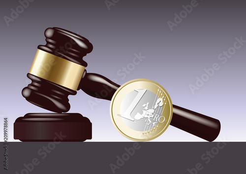 justice - euro - euro symbolique - condamnation - tribunal - maillet - juge - jugement - conflit