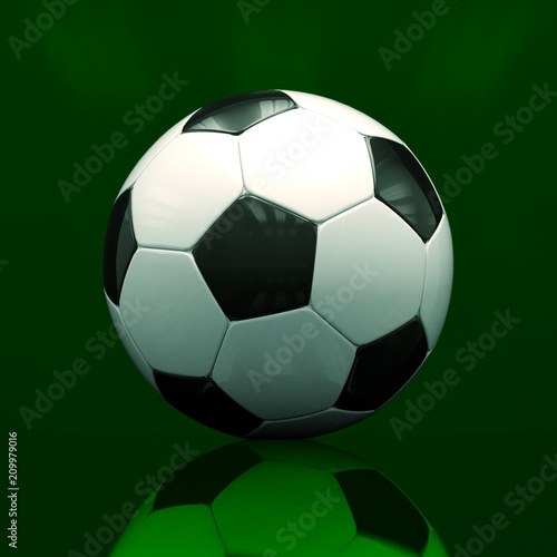 Realistic Soccer Ball On Dark Background
