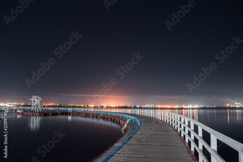 Boardwalk and diving platform at night - Geelong Promenade