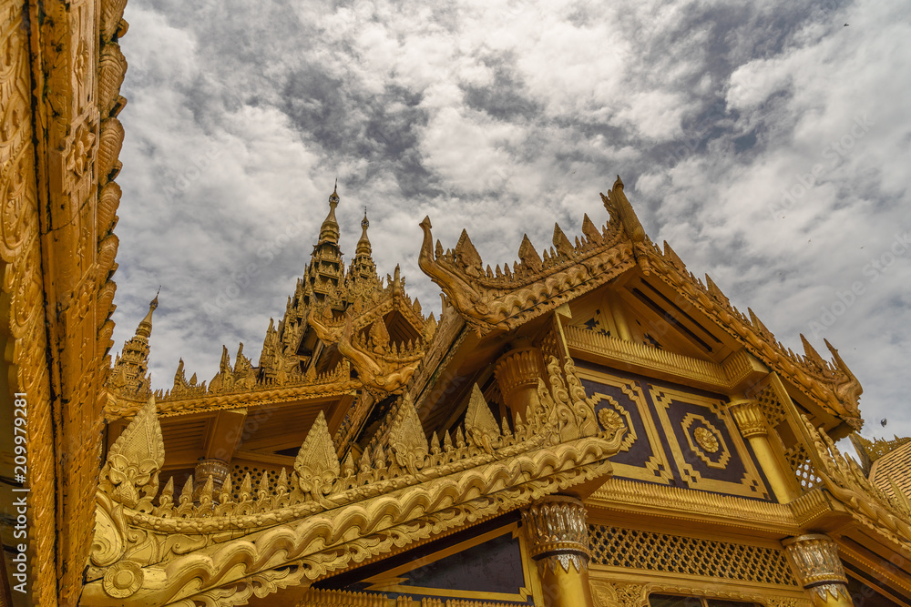 Kambawzathardi Golden Palace in Bago, Myanmar