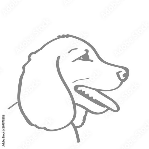 Handgezeichneter Hund in grau
