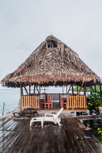 Seaside restaurant in Bocas del Toro archipelago  Panama