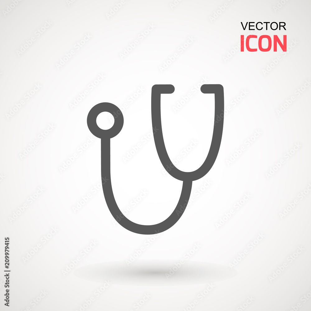 Stethoscope icon in trendy flat style isolated on background. Stethoscope Icon - Medical Health Care Symbol Glyph Vector illustration . Page symbol for your web site design logo, app, UI