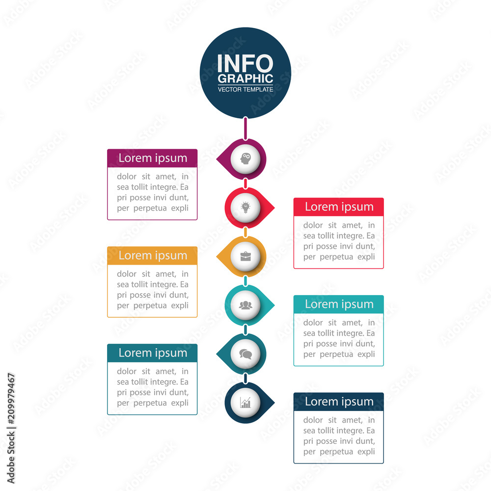 Vector infographic template for diagram, graph, presentation, chart, business concept with 6 options. Vector infographic template for diagram, graph, presentation, chart, business concept with 6 options.