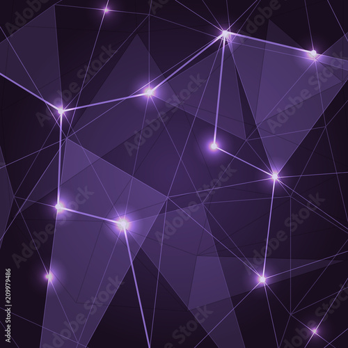 Abstract purple low poly triangle background