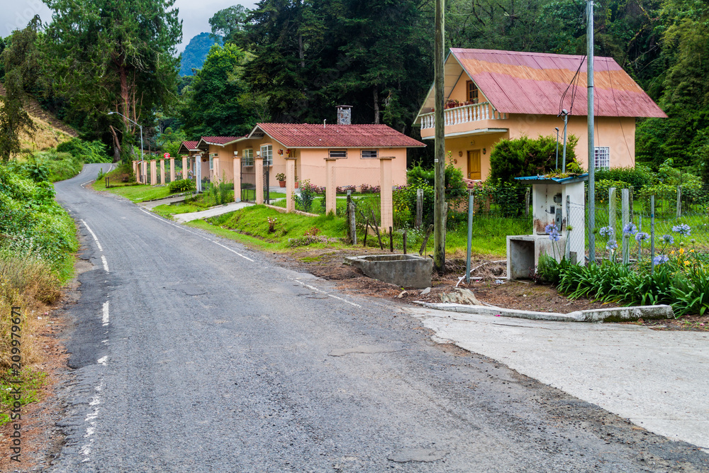 Houses of Bajo Grande village near Baru volcano, Panama