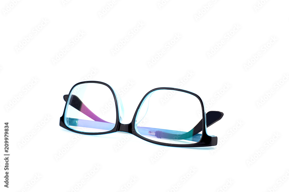 Black eye glasses isolated on white background Black eye glasses isolated on white background