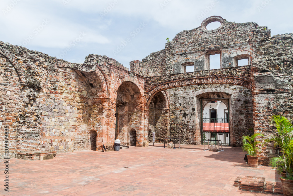 Ruins of Santo Domingo church in Casco Viejo (Historic Center) of Panama City