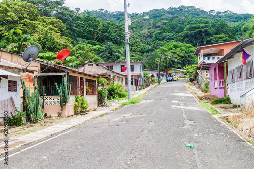 Street in Portobelo village, Panama