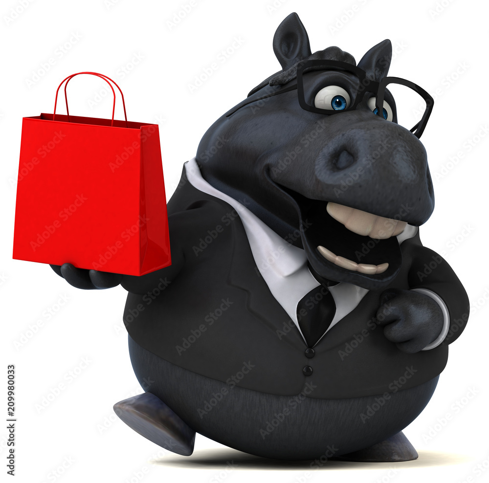 Naklejka premium Fun horse - 3D Illustration