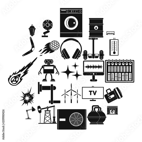 Nuclear energy icons set. Simple set of 25 nuclear energy vector icons for web isolated on white background