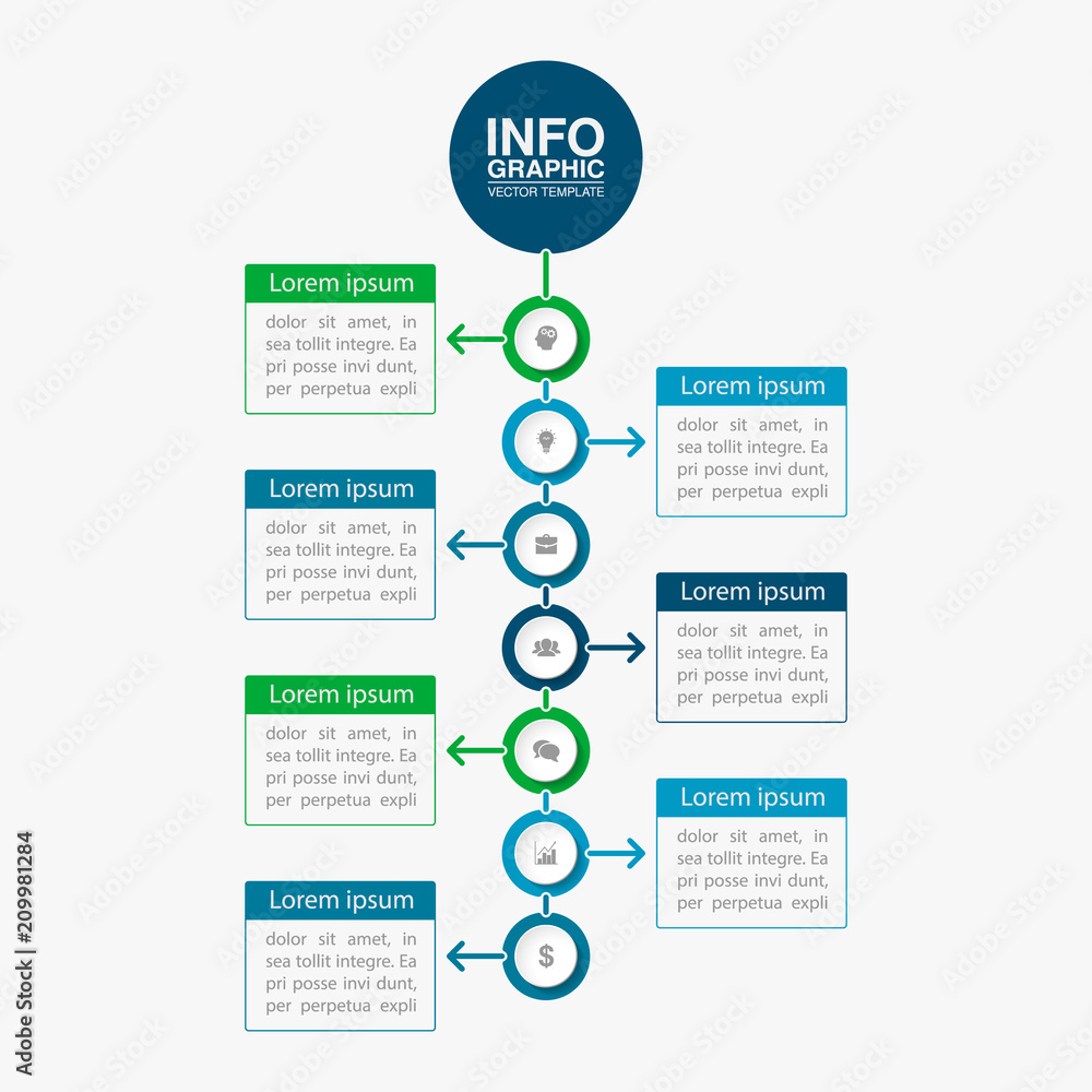 Vector infographic template for diagram, graph, presentation, chart, business concept with 7 options. Vector infographic template for diagram, graph, presentation, chart, business concept with 7 options.