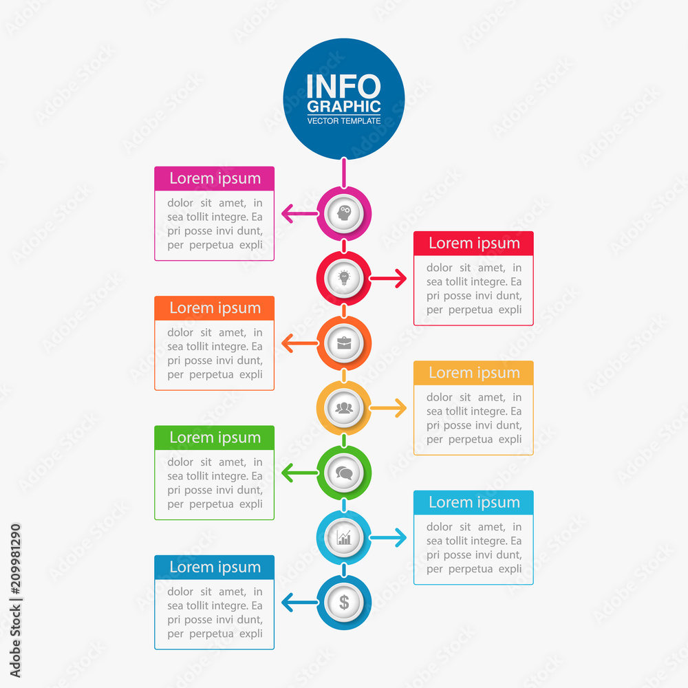 Fototapeta premium Vector infographic template for diagram, graph, presentation, chart, business concept with 7 options.