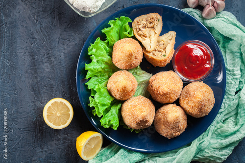 Coxinha. Fried croquette with chicken