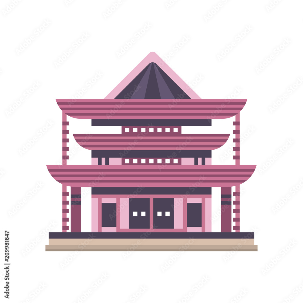 Traditional Asiann pagoda building vector Illustration on a white background Traditional Asiann pagoda building vector Illustration on a white background