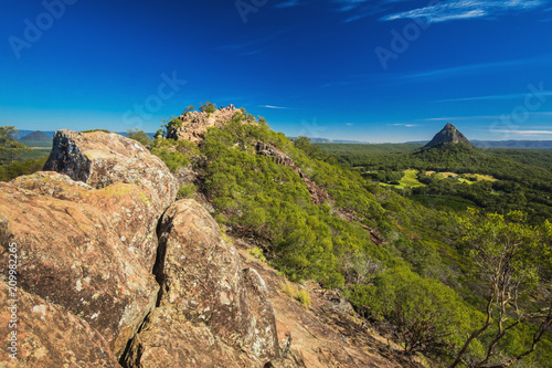 View from the summit of Mount Ngungun, Glass House Mountains, Su