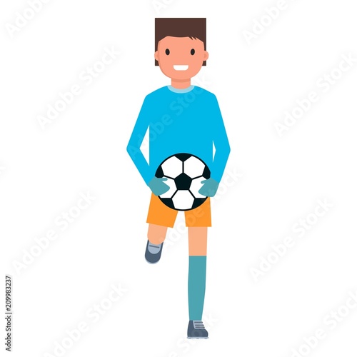 Running goalkeeper icon. Flat illustration of running goalkeeper vector icon for web design