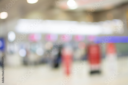 Abstract blur image of people walk in the airport