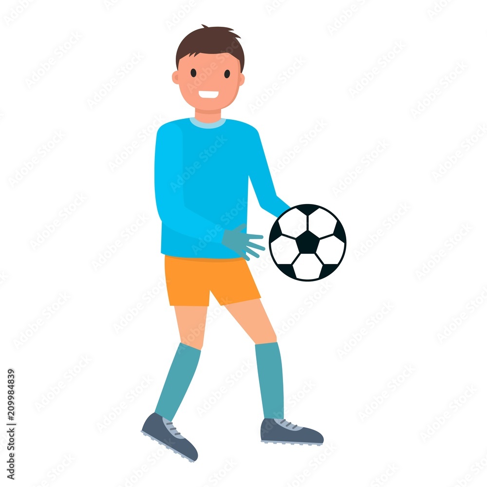 Goalkeeper ball out icon. Flat illustration of goalkeeper ball out vector icon for web design
