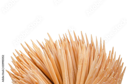 Wooden Toothpicks Close Up Background