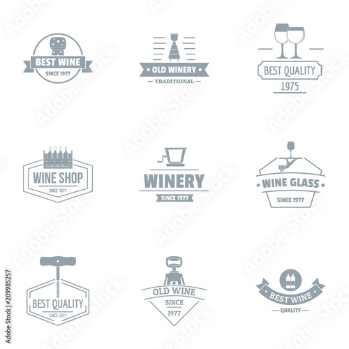 Best possible logo set. Simple set of 9 best possible vector logo for web isolated on white background