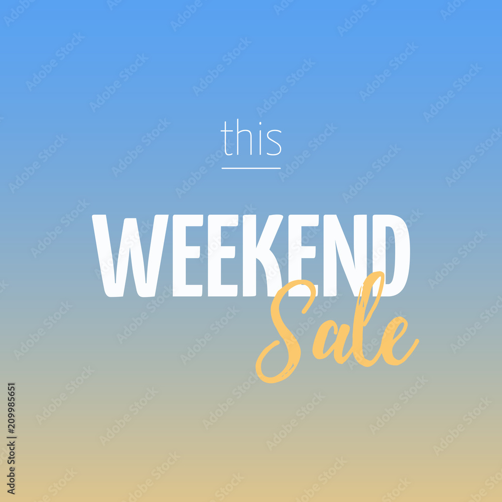 Fototapeta premium This Weekend Sale Light Blue