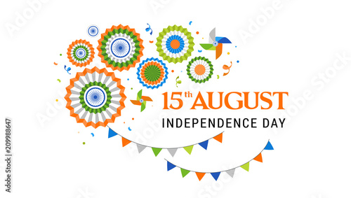 Indian holiday, Happy Independence Day celebration, poster and banner