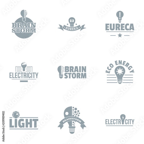Brilliant thought logo set. Simple set of 9 brilliant thought vector logo for web isolated on white background