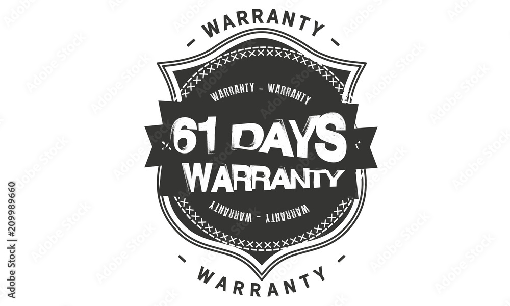 61 days warranty icon vintage rubber stamp guarantee