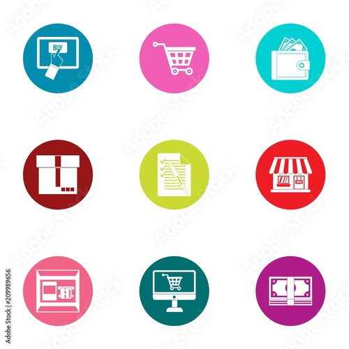 Free Download Shop business icons set. Flat set of 9 shop business vector icons for web isolated on white background - GFXLoad