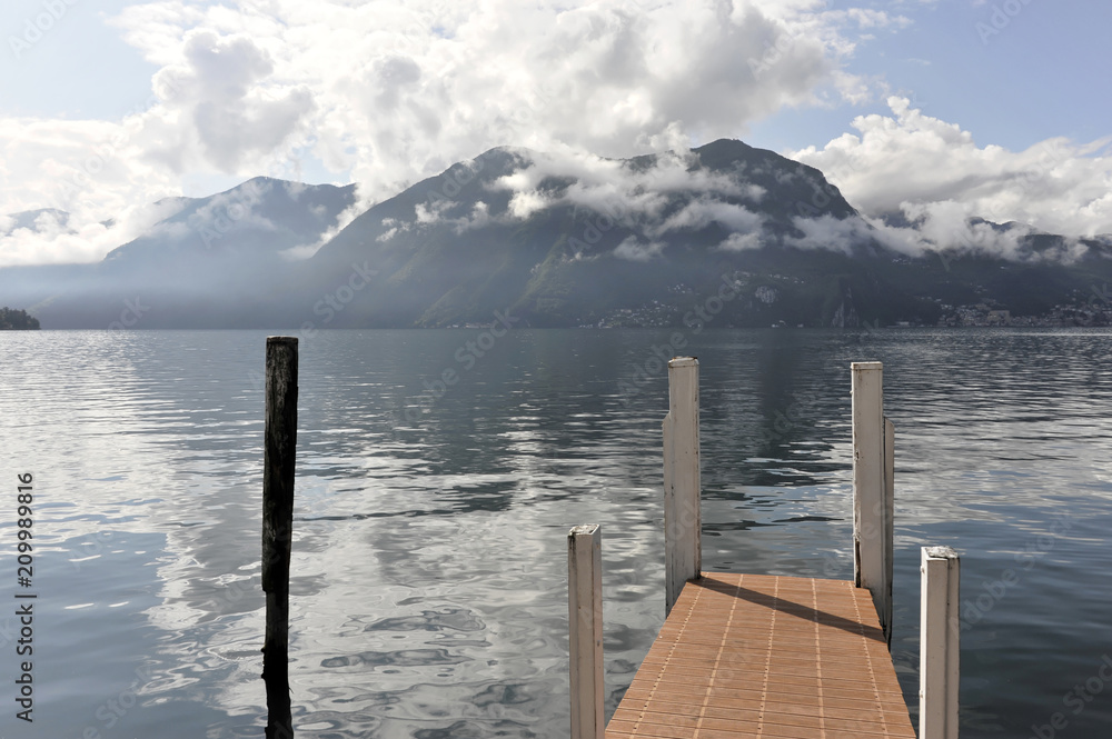 Lago di Lugano, Luganersee, Lugano, Kanton Tessin, Schweiz, Europa