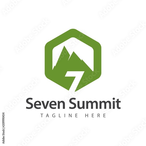 Seven Summit Logo Vector Template Design Illustration