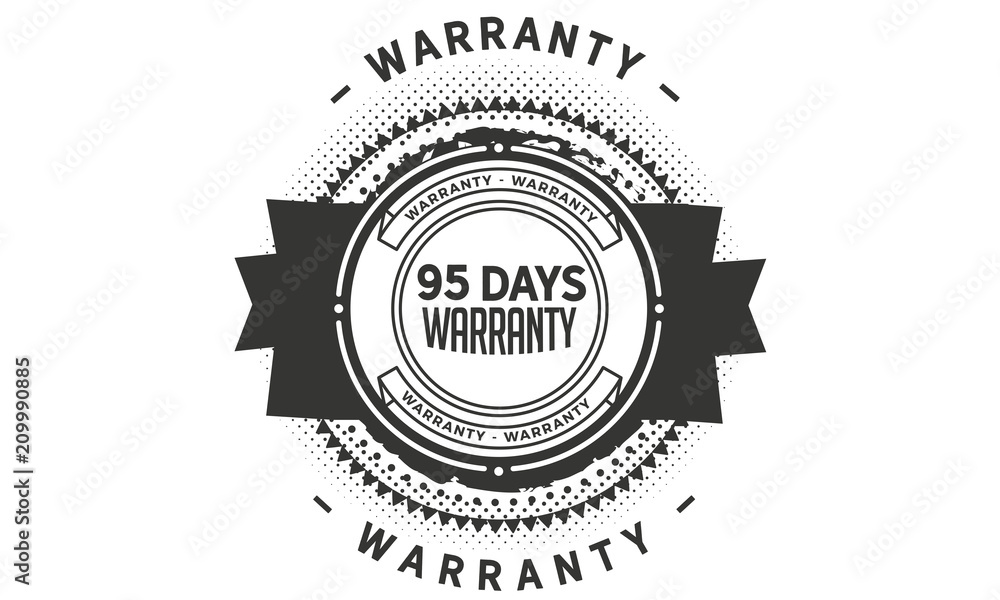 95 days warranty icon vintage rubber stamp guarantee