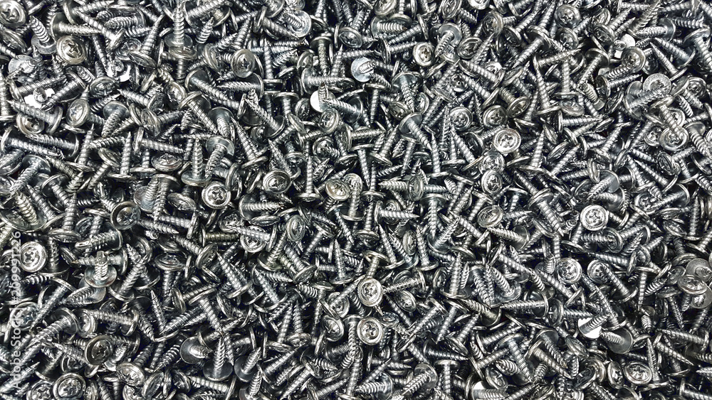 metal screw, iron screw, chrome screw, screws as a background metal screw, iron screw, chrome screw, screws as a background