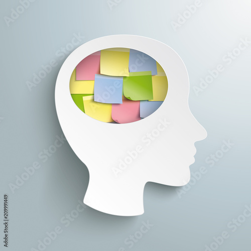 Human Head Brain Colorful Sticks