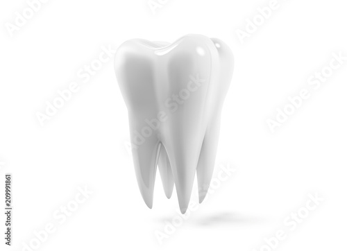Fototapeta Naklejka Na Ścianę i Meble -  Vector Tooth, 3d Realistic Illustration. Dental, Medicine And Health Concept Design Element Isolated On A White Background