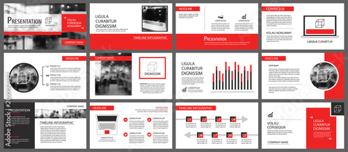 Red and white element for slide infographic on background. Presentation template. Use for business annual report, flyer, corporate marketing, leaflet, advertising, brochure, modern style.
