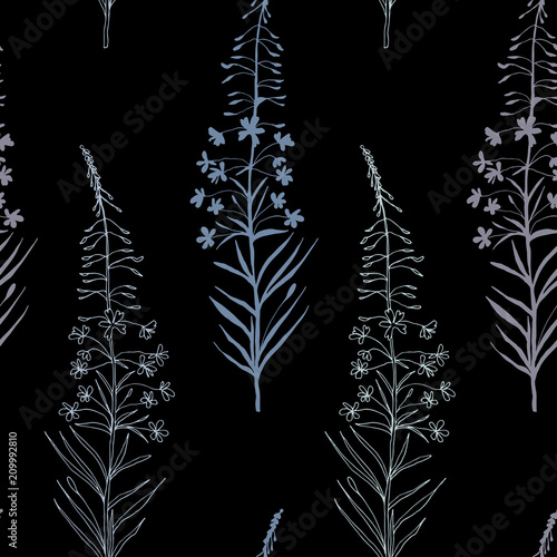 Vector floral seamless pattern with hand drawn  summer wild  flowers.